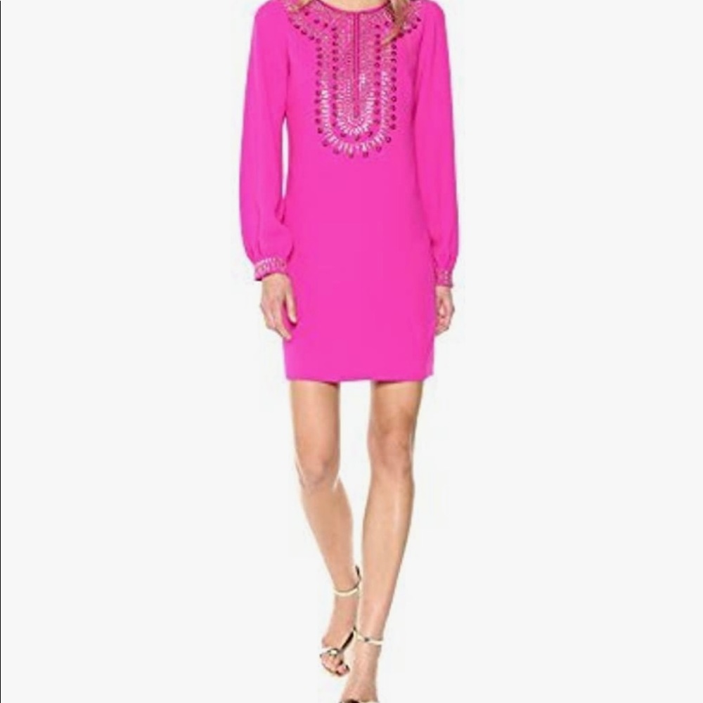 Trina Turk Embellished Long Sleeve Dress